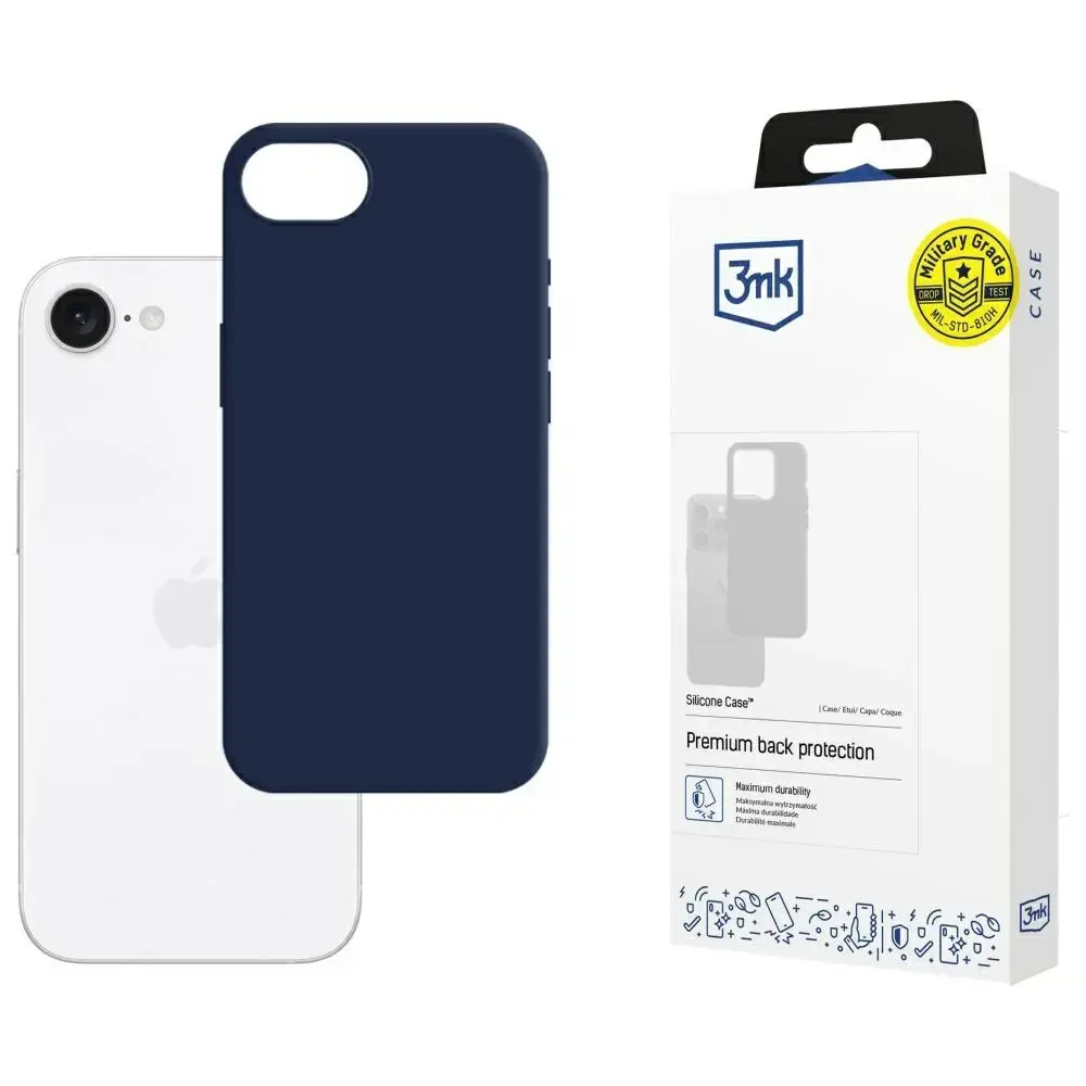 3MK Silicone Case for Apple iPhone   16e navy