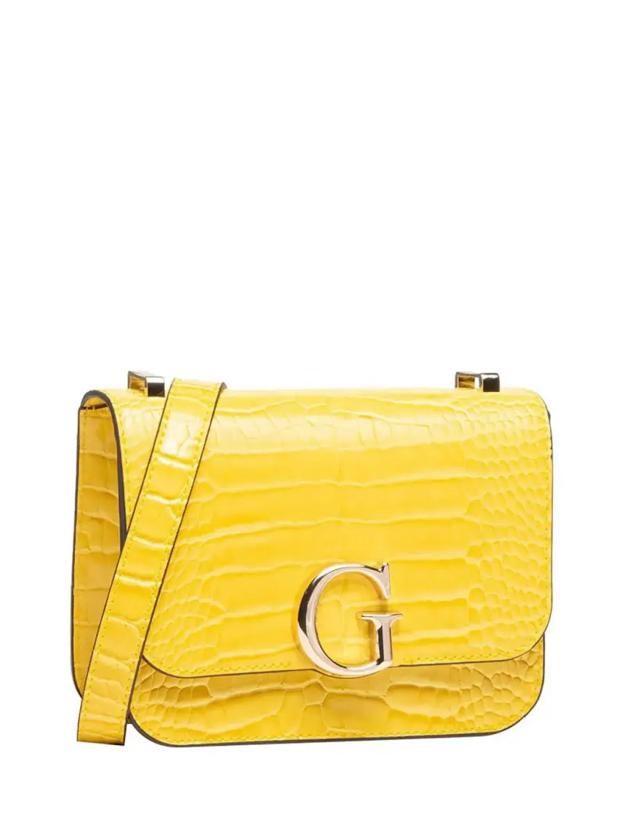 Guess, Corily, Textile Crossbody Bag, Yellow, 18.5 x 14.5 x 7 cm, For Women