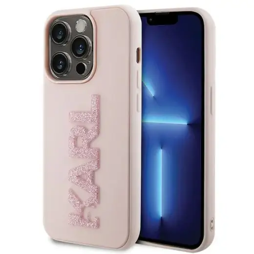Karl Lagerfeld KLHCP15L3DMBKCP iPhone 15 Pro 6.1" różowy|pink hardcase 3D Rubber Glitter Logo