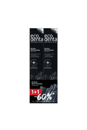 Set Duo, Ecodenta, Black Whitening, Whitening, Toothpaste, 2 pcs, 75 g