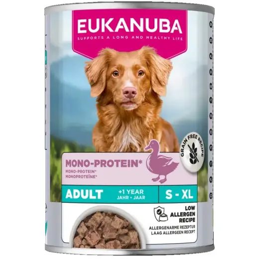 Konservi suņiem - EUKANUBA Special Care wet food for adult dogs, Mono-Protein Duck 400G