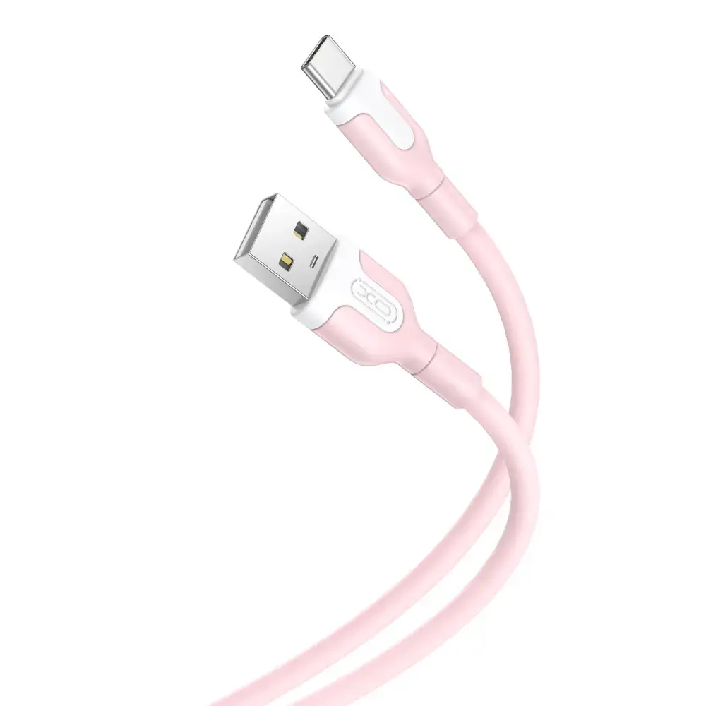 XO NB212 datu pārraides un uzlādes vads | USB-A uz USB-C | 10.5W | 1m | rozā