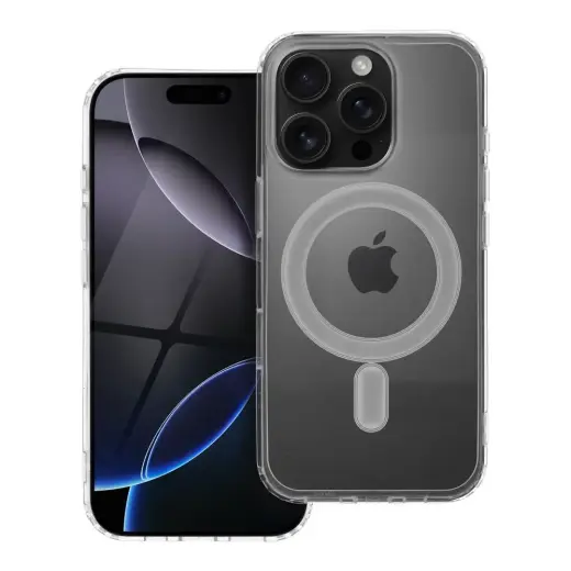 Clear (MID) telefono dėklas su MagSafe palaikymu iPhone 16 Pro skaidrus