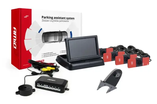 Parking assistant system TFT02 4,3" with HD-502-IR 4 sensors black inside mount