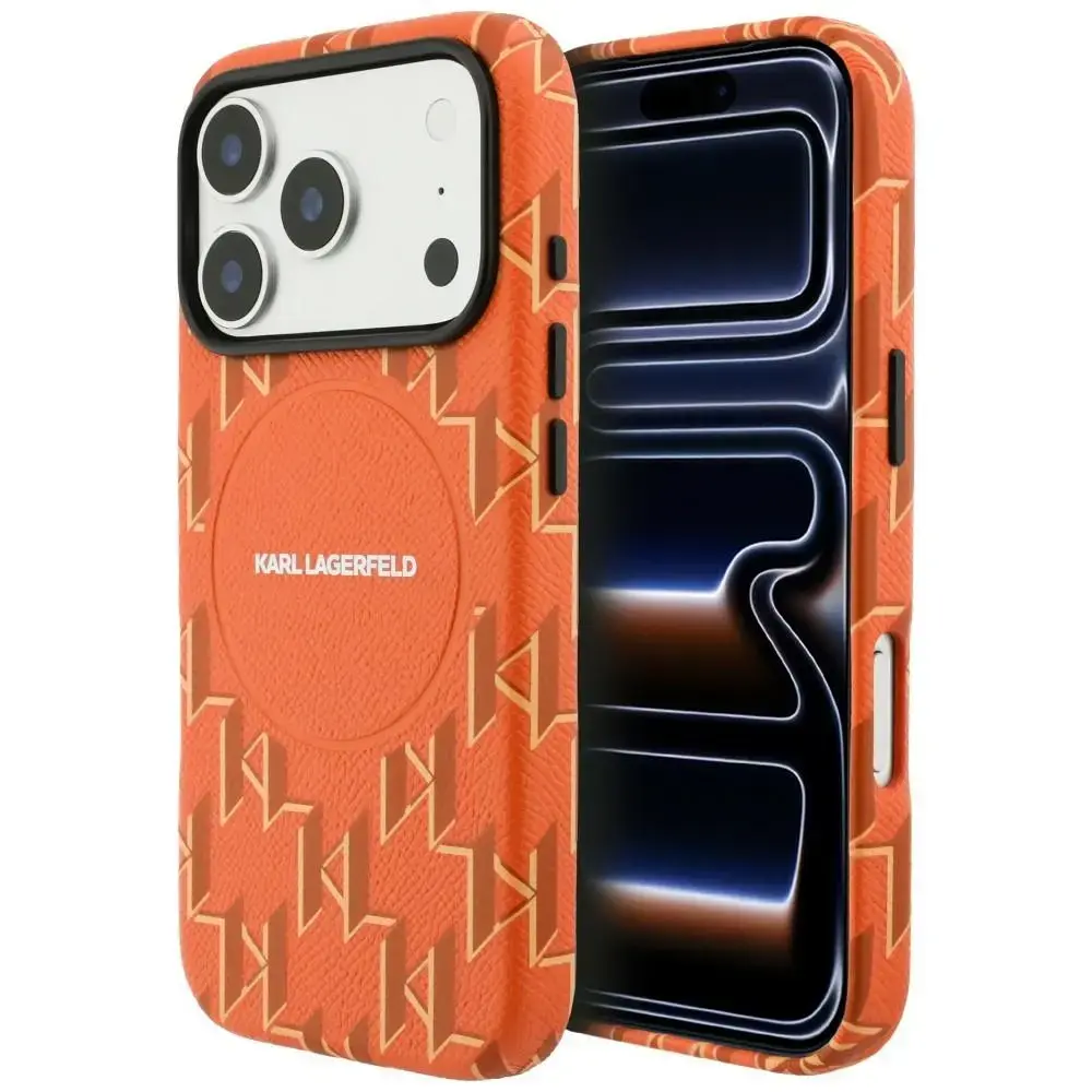 Case Karl Lagerfeld Monogram logo        MagSafe for iPhone 17 Pro Max orange
