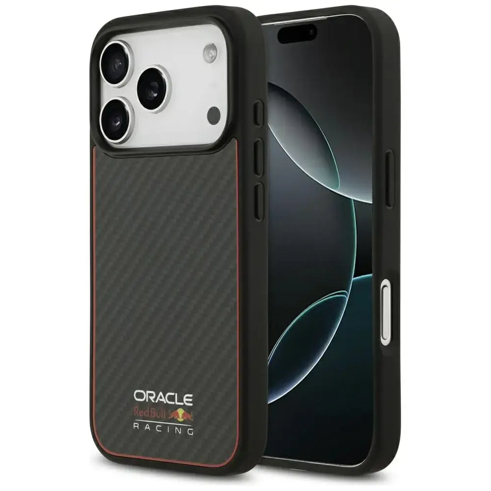 Red Bull Kevlar Logo Matt maciņš ar MagSafe atbalstu telefonam iPhone 17 Pro melns