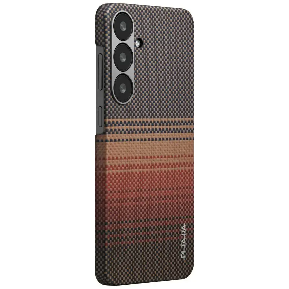 PITAKA Moonrise Tactile Woven MagSafe maciņš telefonam Samsung Galaxy S25 sunset