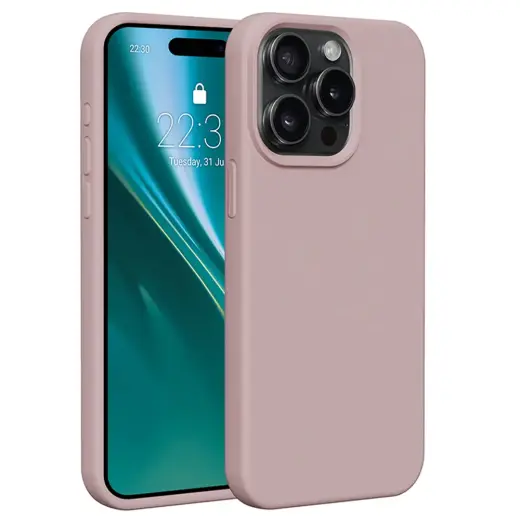 Etteri Silikona telefona maciņš iPhone 15 Pro Max gaiši rozā