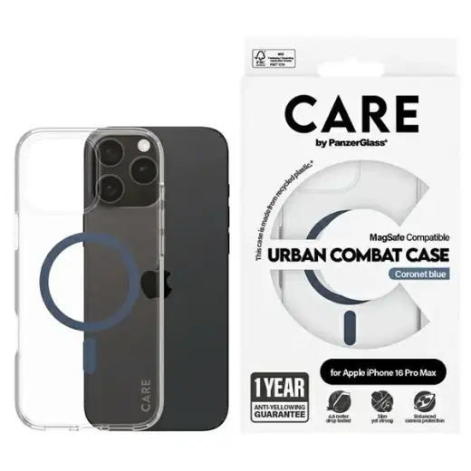 CARE by PanzerGlass Flagship Case iPhone 16 Pro Max 6,9" niebieski|blue MagSafe 1368