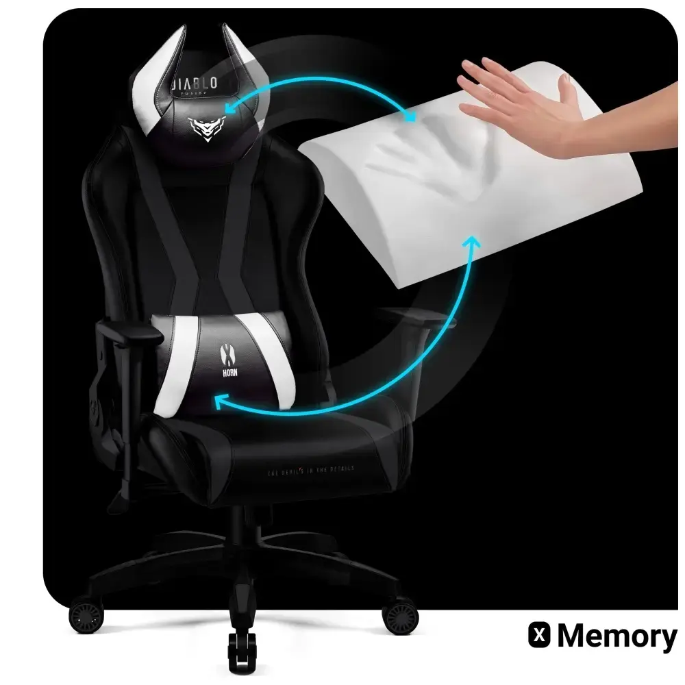 Gaming chair Diablo Chairs X-Horn 2.0 Normal Size black-white