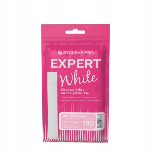 Staleks PapmAm Disposable Files Expert 20 Grain 180 White - Replacement Sandpaper 30 Pcs