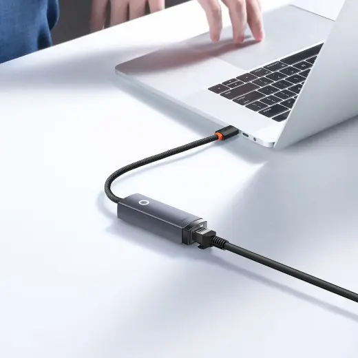 Baseus Lite Series USB-C to RJ45 network adapter, 100Mbps (gray)