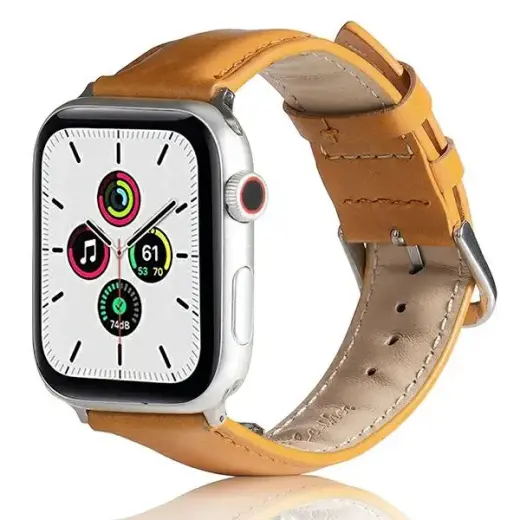 Beline nutikella rihm Apple Watch (38/40/41 mm) jaoks | nahkne | helepruun