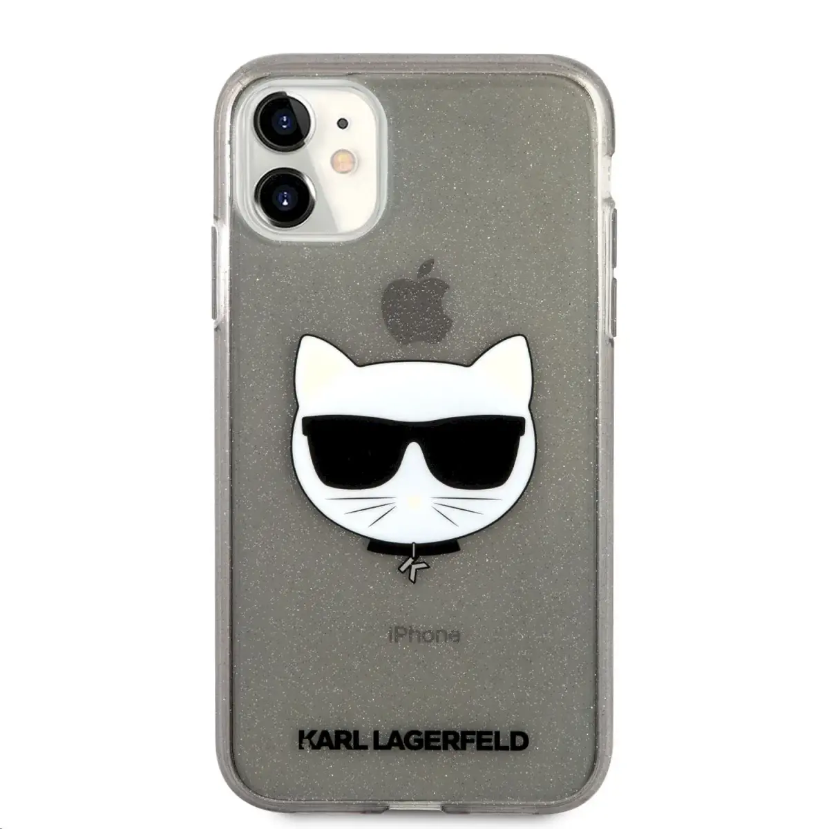 KLHCN61CHTUGLB Karl Lagerfeld Choupette Head Glitter Case for iPhone 11 Black