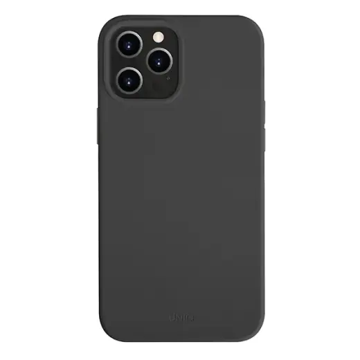 UNIQ etui Lino Hue iPhone 12 Pro Max 6,7" czarny|ink black Antimicrobial