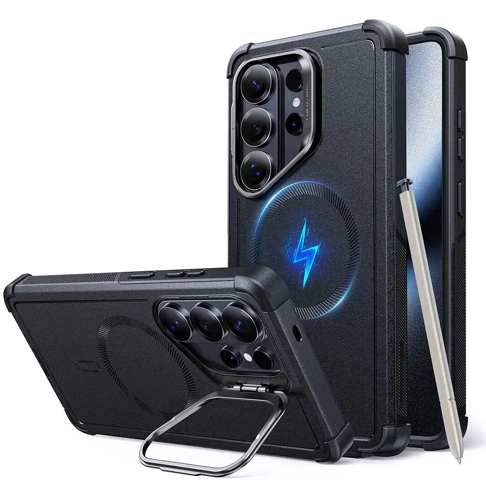 ESR Cyber Tough maciņš un ar statīvu telefonam Samsung Galaxy S26 Ultra (S948) melns