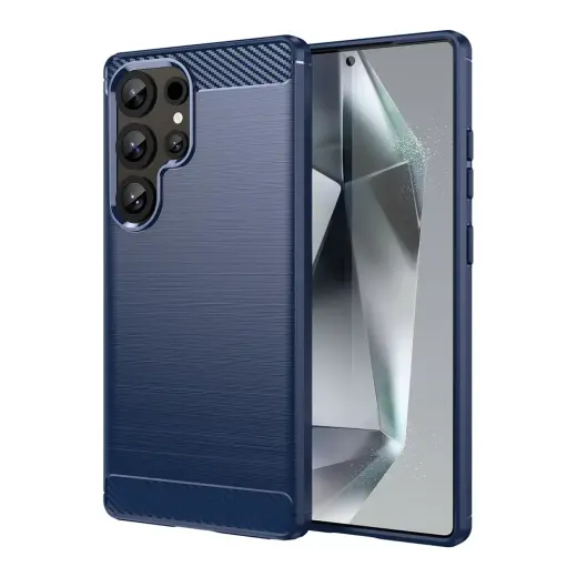 Carbon telefono dėklas Samsung Galaxy S25 Ultra (S938) mėlynas