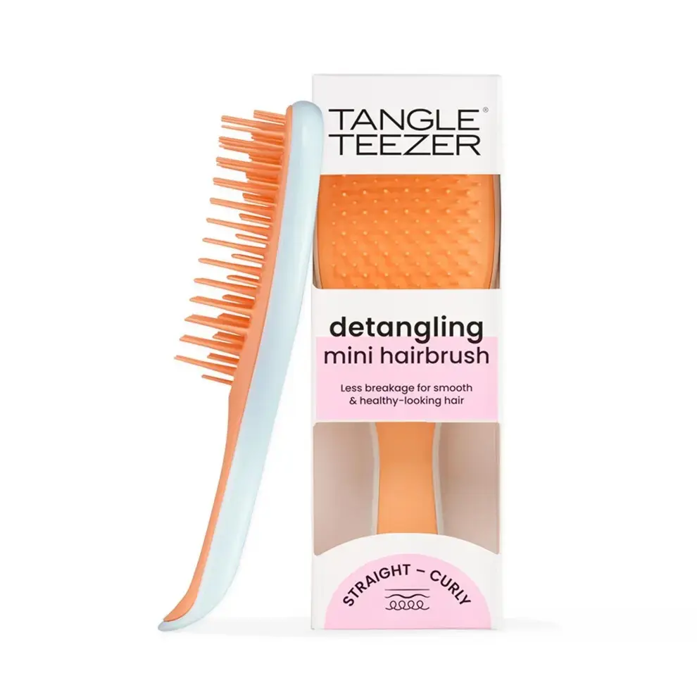 Tangle Teezer Ultimate Detangler Hairbrush  Eliminates Knots & Reduces Breakage  Mini Hair Brush for Travel  Small Hands & All Hair Types  Ice Blue &