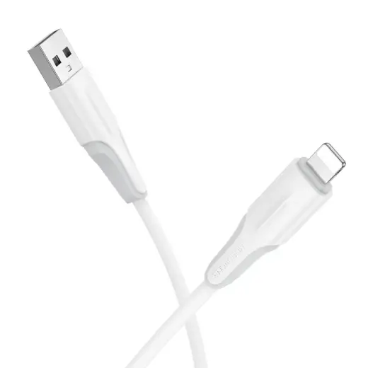 Borofone BX119 New datu pārraides un uzlādes vads | USB-A uz Lightning | 12W | 1m | balts
