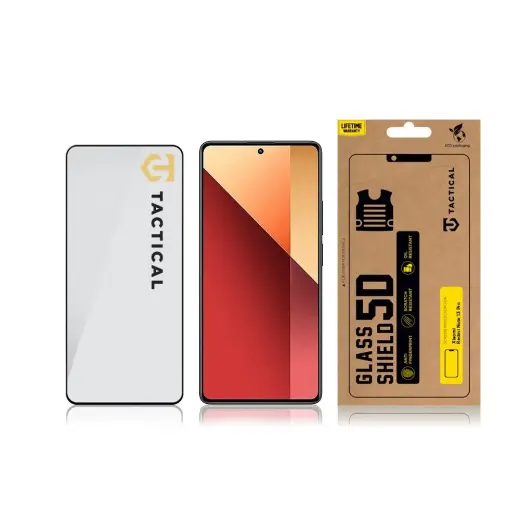 Tactical Glass Shield 5D karastatud klaas telefonile Xiaomi Redmi Note 13 Pro 4G|5G must