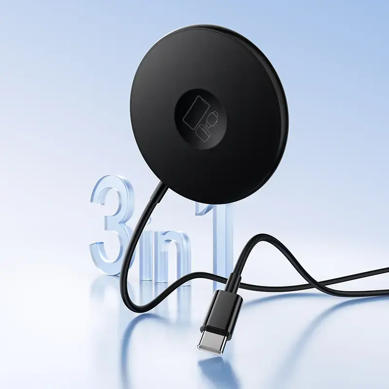 Borofone BQ41 Glory 3-in-1 bezvadu lādētājs | Qi | Saderīgs ar MagSafe | 15W | melns