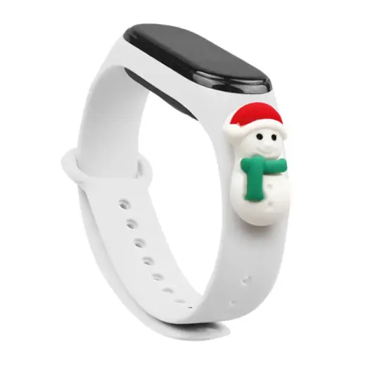 Xmas nutikella rihm Xiaomi Mi Band 3/4 jaoks | silikoonist | valge
