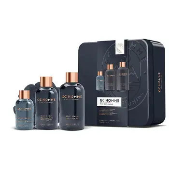 Men Body Care Set (Black Pepper & Mandarin) - Gift body care set in a tin box.