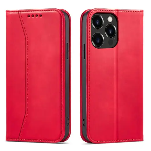 Magnet Fancy Case book type phone case with stand for iPhone 14 Pro red