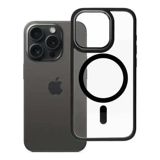 ROAR Mag Bumper telefono dėklas su MagSafe palaikymu iPhone 15 Pro juodas