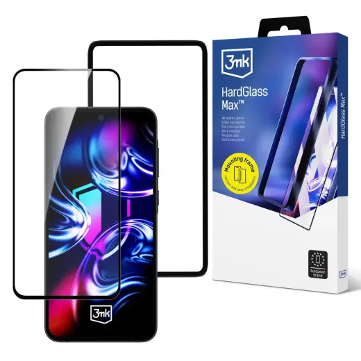 3mk HardGlass Max tempered glass for phone Galaxy A35 | Galaxy A55 5G with applicator (under-display fingerprint compatible)