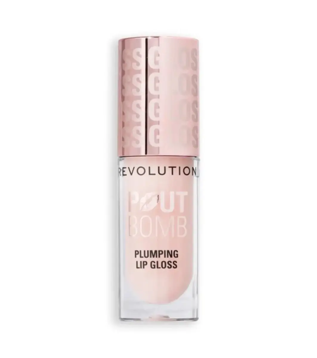 Makeup Revolution, Pout Bomb, Vegan, Plumping, Lip Gloss, Milky Sheer Holo, 4.6 ml