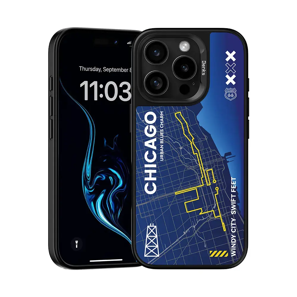 Benks Dynamic City Chicago Case for Iphone 16 Pro