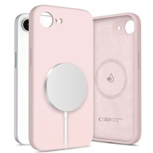 TECH-PROTECT Silicone telefono dėklas su MagSafe palaikymu iPhone 16E | iPhone 17E rožinis
