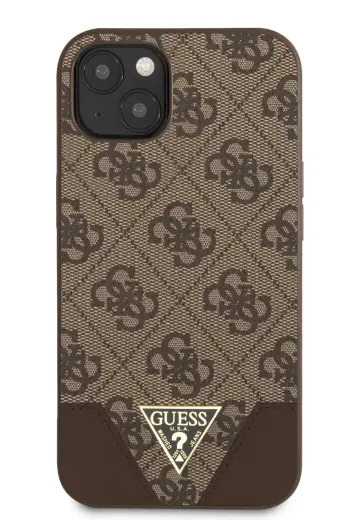 GUHCP13MPU4GHBR Guess 4G Hard Case Metal Logo for iPhone 13 Brown