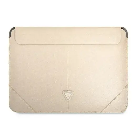 Oriģinālais GUESS klēpjdatora maciņš Saffiano Triangle Logo GUCS14PSATLE 13|14 collas bēšs