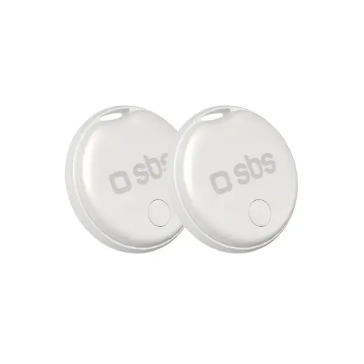 SBS Track My Circle locator compatible with Apple Find My set of 2 - white