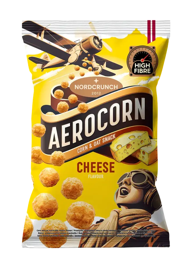 Aerocorn kukurūzas un auzu uzkoda ar siera garšu 100g