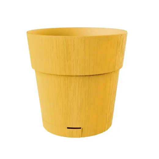 Puķu pods ar paliktni Ethica Ø25x25cm sinepju dzeltens