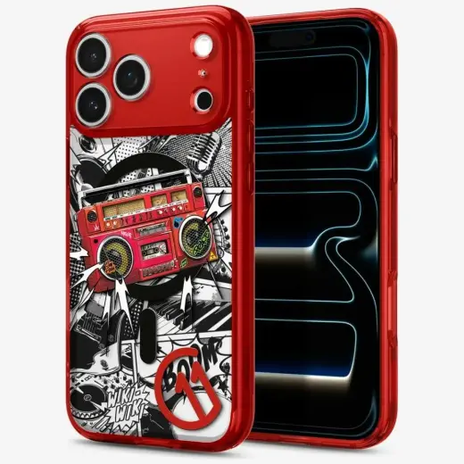Spigen C11 Series Blast Edition telefono dėklas su MagSafe palaikymu iPhone 17 Pro raudonas