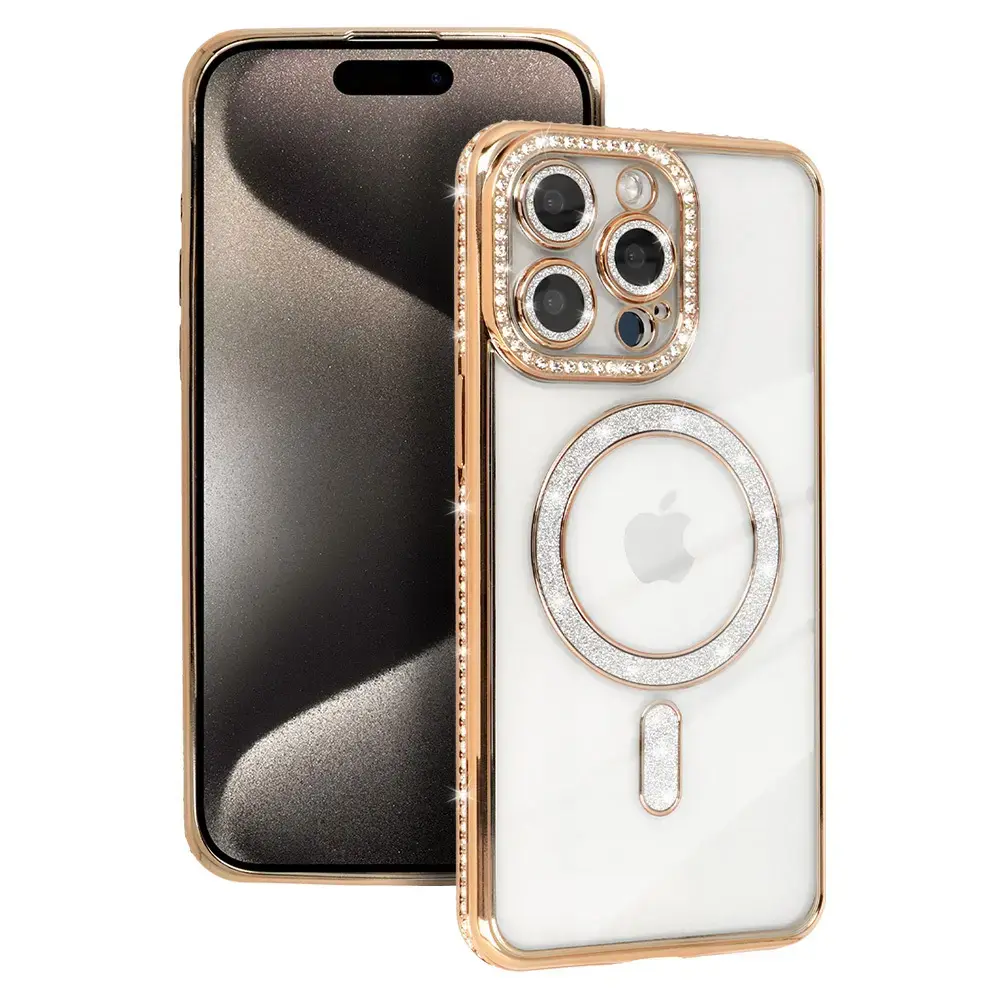 Bling Magsafe Case for Iphone 13 gold