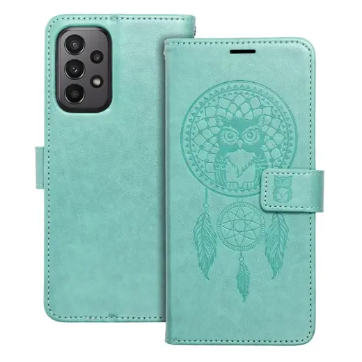 MEZZO dreamcatcher knyginio tipo telefono dėklas Samsung Galaxy A23 5G (A236) žalias