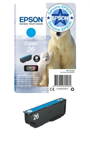 Tintes kārtridžs Epson 26 C13T26124012 ciāna