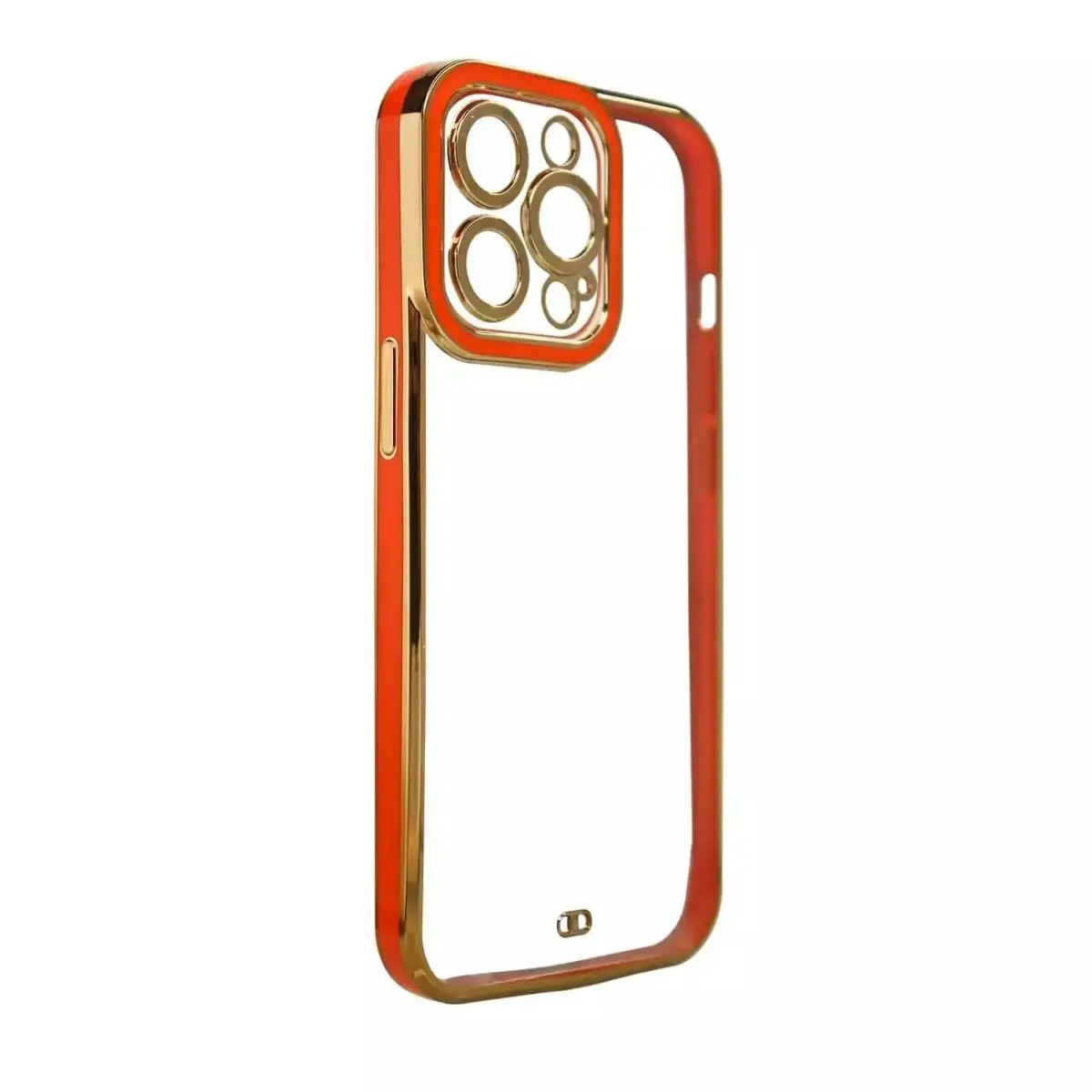 Madingas dėklas su auksiniu rėmeliu, gelio telefono dėklas, skirtas „iPhone 13 Pro Max“, raudonas