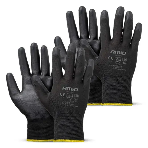 PU Safety gloves 4 pcs Size 10 (2 pairs), 3131X AMIO-04633