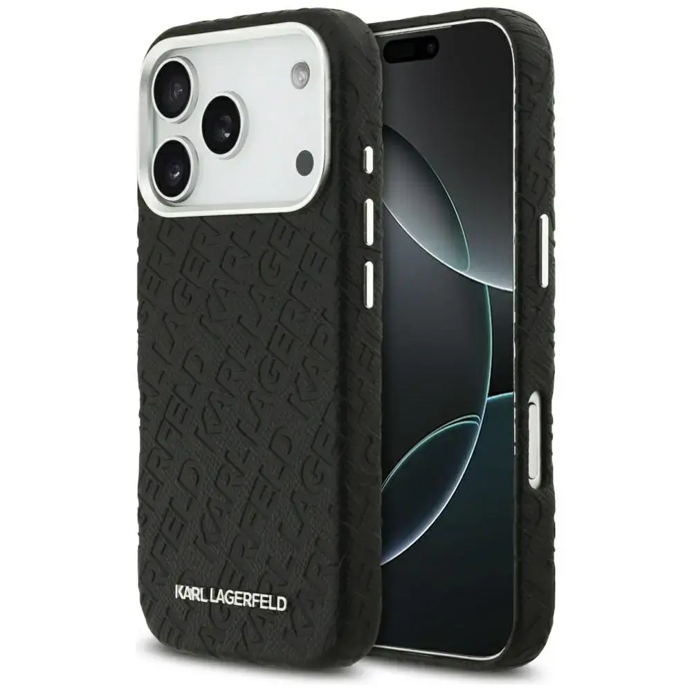 Karl Lagerfeld FW Stamped Karl MagSafe Case for iPhone 17 Pro Black