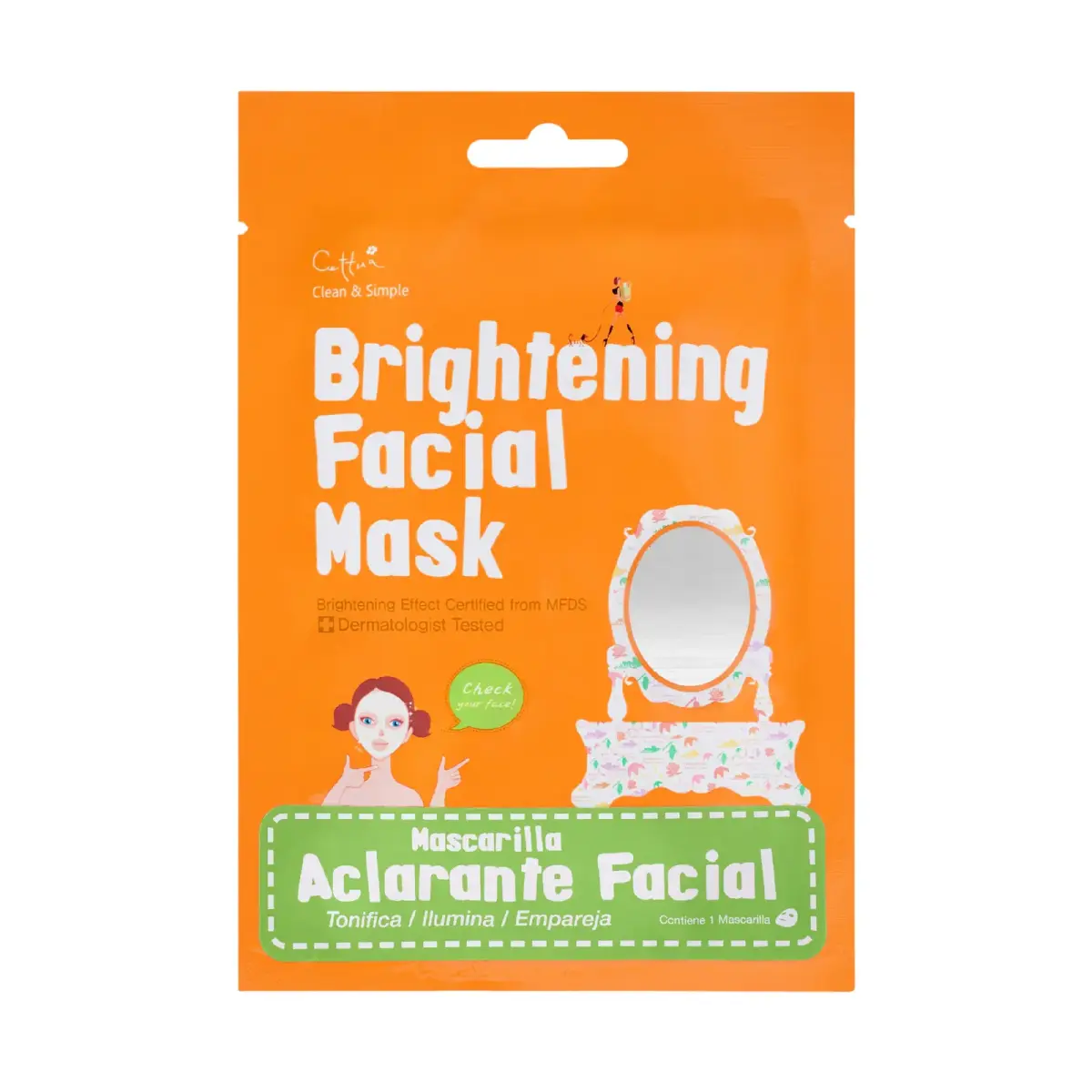 Cettua , , Brightening, Sheet Mask, For Face, 20 g