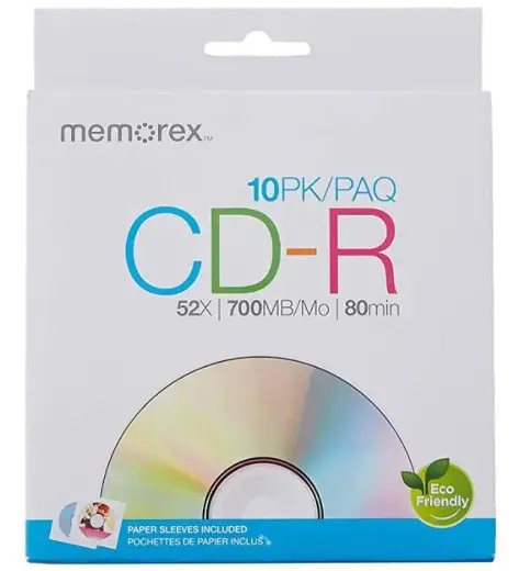MEMOREX CD-R 700MB kompaktdisks 52X, ENVELOPE, 10gab [56996]