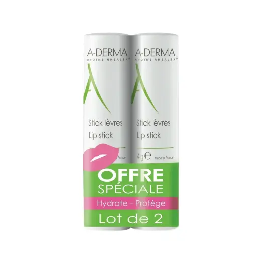 Set Duo, A-Derma, A-Derma, Hydrates, Lip Balm Treatment, 2 pcs, 4 ml