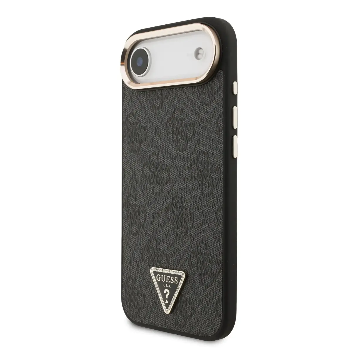Guess PU Leather 4G Triangle Logo maciņš ar MagSafe atbalstu telefonam iPhone 17 Air melns