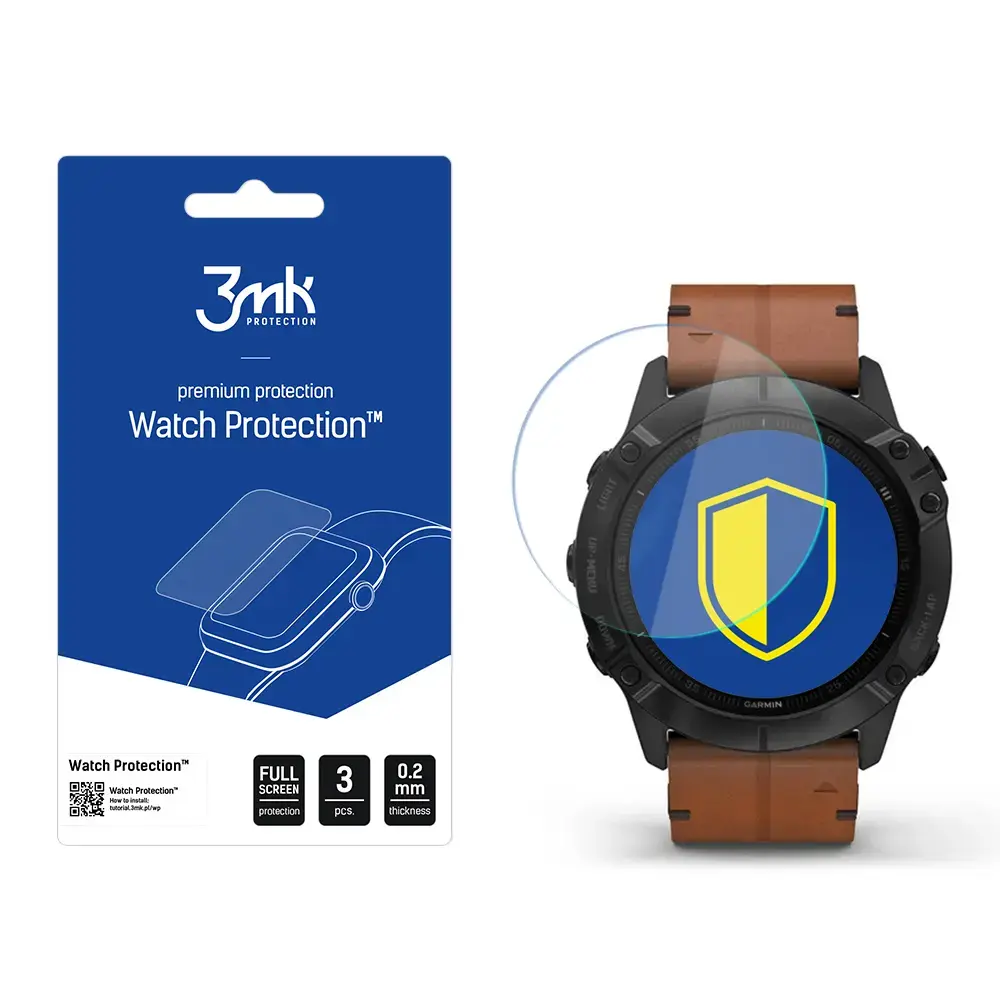 Garmin Fenix 6X - 3mk Watch Protection™ v. FlexibleGlass Lite screen protector